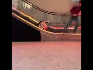 somersault on the escalator